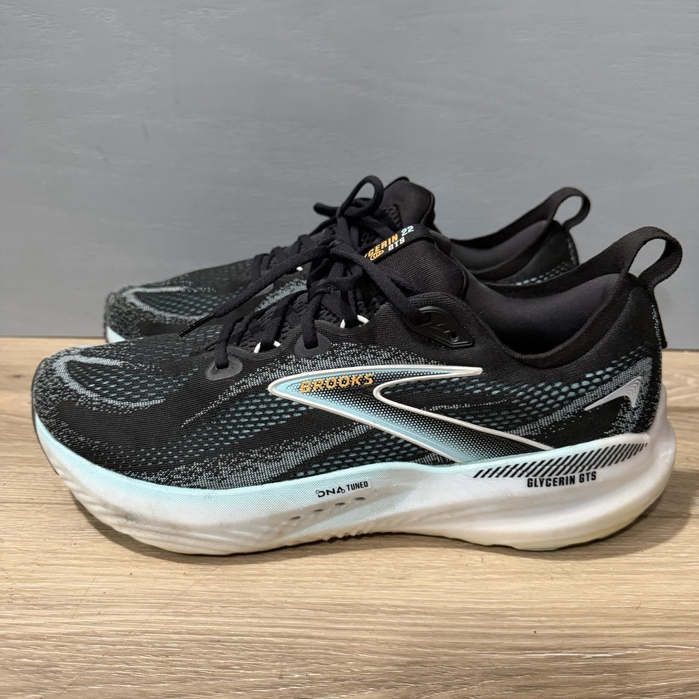 Brooks Glycerin GTS 22 Running Shoes Mens 13 D Black Mesh Sneakers 1104451D063